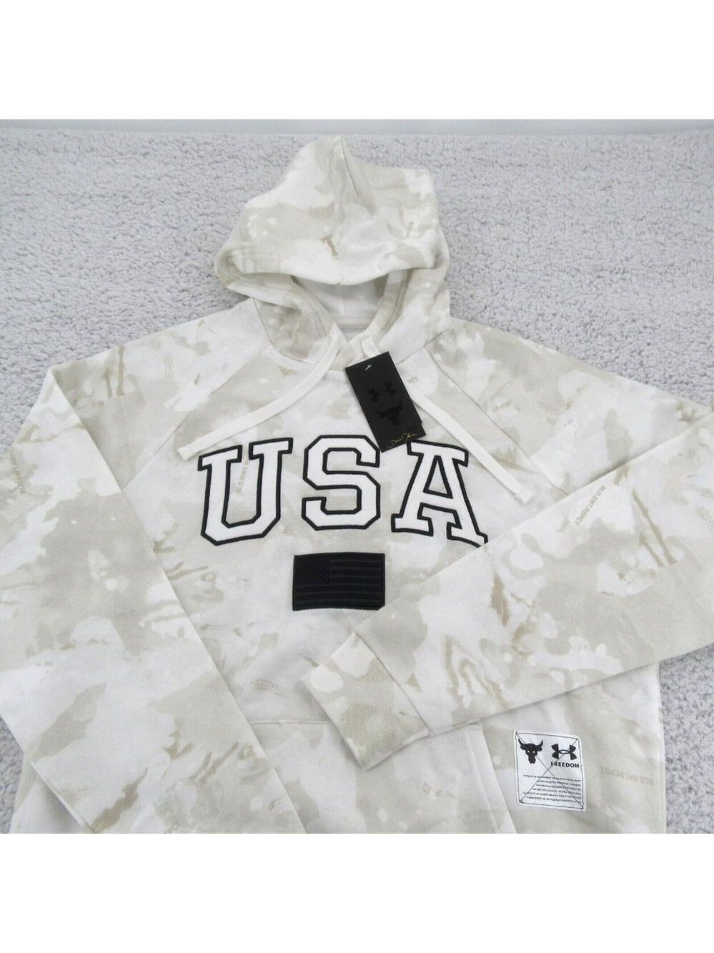 Under Armour Project Rock Veterans USA Camo Hoodie Mens Size XXL NEW - Picture 3 of 14